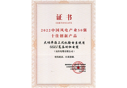 中國風電產業(yè)50強十佳創(chuàng)新產品